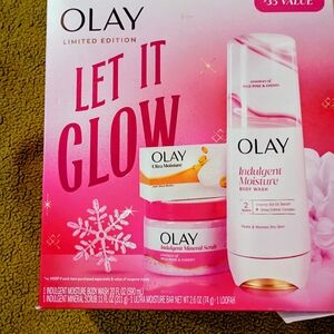 Olay Let It Glow Indulgent Moisture Set - Pink/White